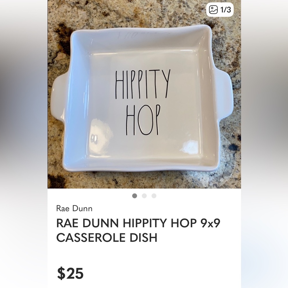 Rae Dunn Artisan Collection Hippety Hop Baking Dish